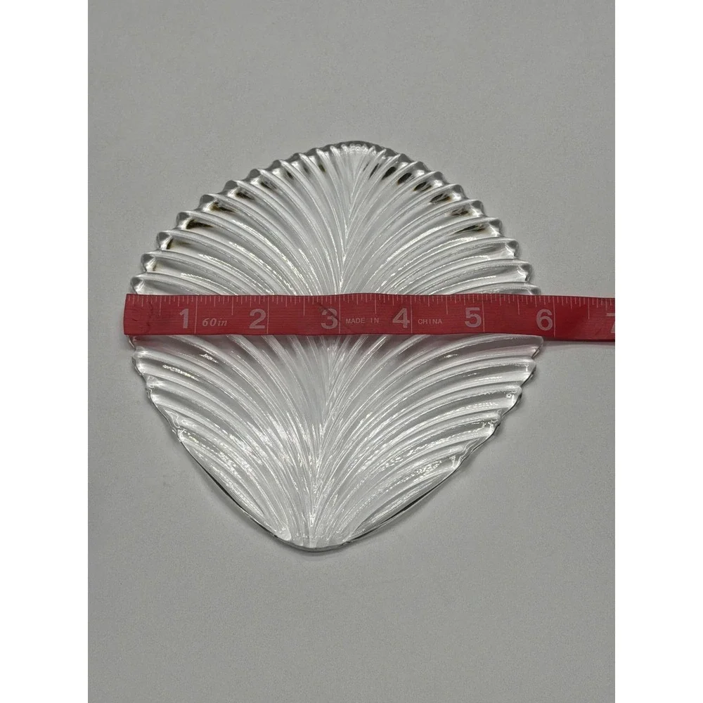 Nachtmann‎ Vivendi Clear Crystal Leaf Glass Plates Set of 8 Riedel Germany 6.5in